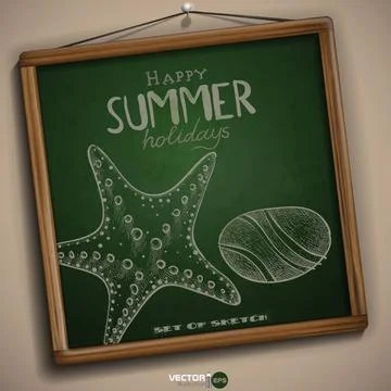 Set of Hand Drawn Various Elements Set of Hand Drawn Various Elements On A... 스톡 사진