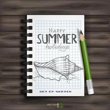 Set of Hand Drawn Various Elements Set of Hand Drawn Various Elements On L... 스톡 사진