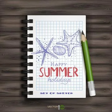 Set of Hand Drawn Various Elements Set of Hand Drawn Various Elements On L... Foto stock