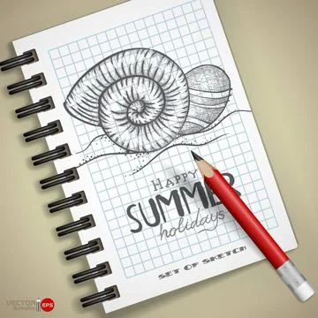 Set of Hand Drawn Various Elements Set of Hand Drawn Various Elements On L... Foto stock