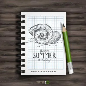 Set of Hand Drawn Various Elements Set of Hand Drawn Various Elements On L... 스톡 사진