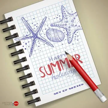 Set of Hand Drawn Various Elements Set of Hand Drawn Various Elements On L... Stock Photos