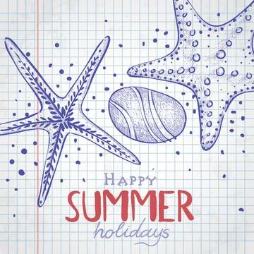 Set of Hand Drawn Various Elements Set of Hand Drawn Various Elements On L... Stock Photos