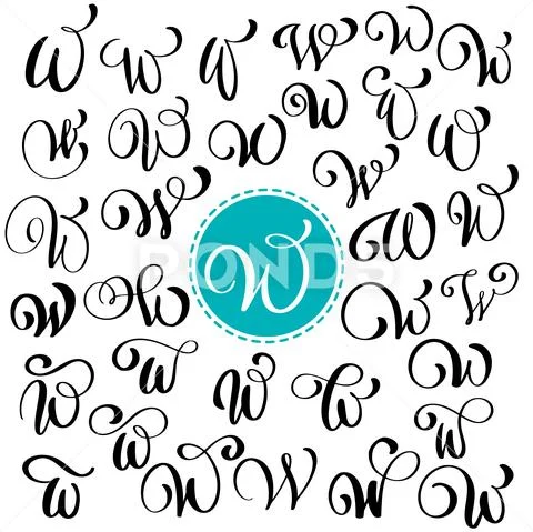 Hand lettering calligraphic alphabet script Vector Image