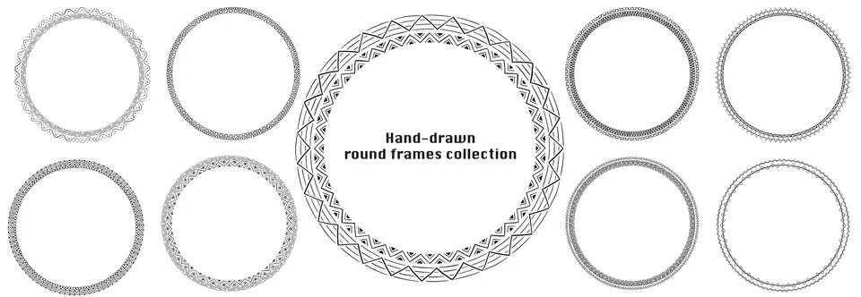 Set of hand drawn vector decorative elements Stockillustratie