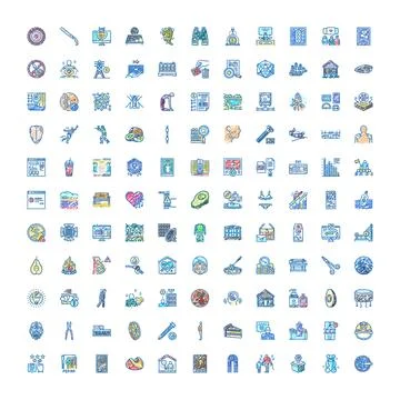 Set of hand drawn vector doodle icons and illustrations Stock Illustration