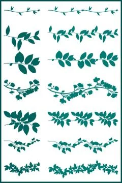 Set of hand drawn vector floral elements. Illustrazione stock