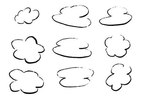 Set of hand drawn vector frames. イラスト素材