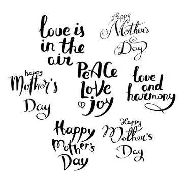 Set of hand drawn vector lettering phrases. Modern motivating calligraphy dec Stock Illustration