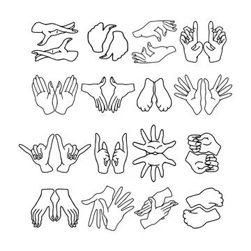 Set hand gesture vector 스톡 일러스트