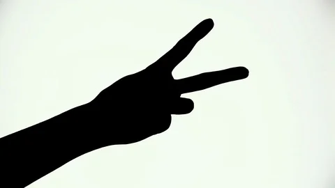 Set of hand gestures. Body language. Black &amp; white, close-up, isolated footage. Stock Footage 123828036