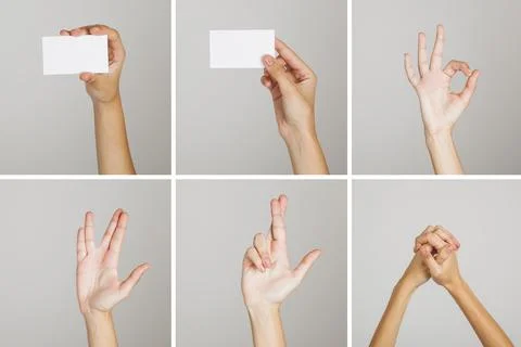 Set hand gestures . High quality and resolution beautiful photo concept Stock Photos