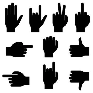 Set of hand gestures. Stock Illustration