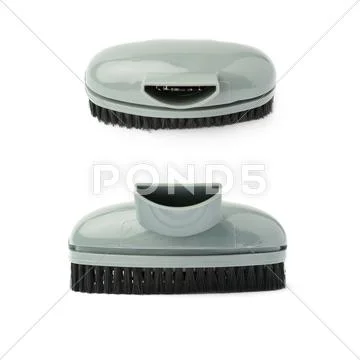 Set of Hand held small vacuum head cleaner isolated over the white background Stock Photos