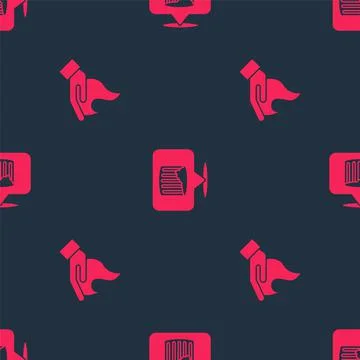 Set Hand holding a fire and Ancient column on seamless pattern. Vector 스톡 일러스트