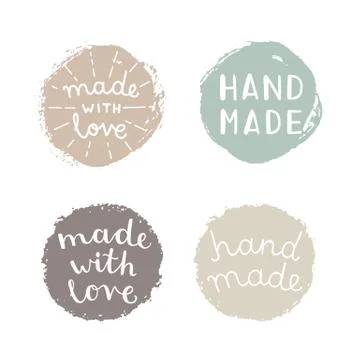 Set of hand made badges. Stock Illustration