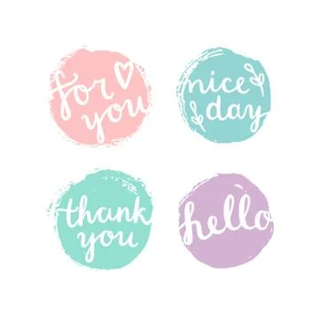 Set of hand made badges. Stock Illustration