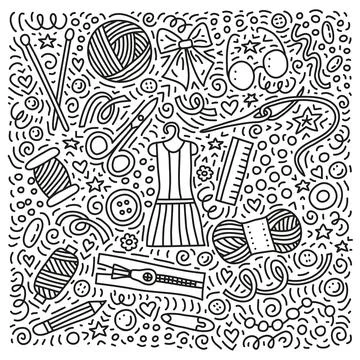 Set of hand made doodles. Stock Illustration