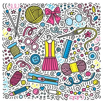 Set of hand made doodles. Illustrazione stock