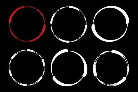 Set of hand painted ink circles Illustrazione stock