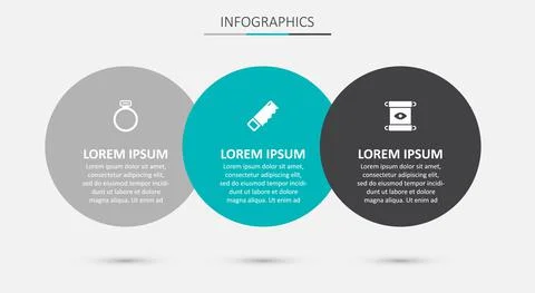 Set Hand saw, Magic stone ring and scroll. Business infographic template. Vector Illustrazione stock