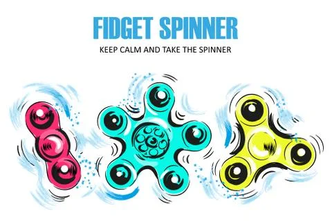 Set of Hand spinning machine. Rotation. Vector Stock Illustration