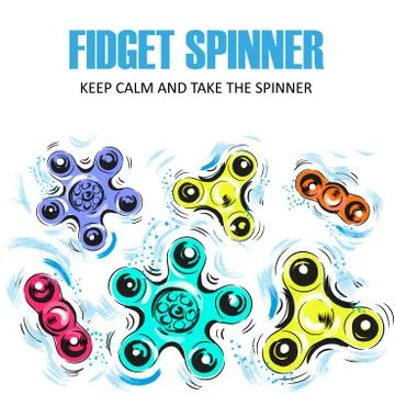 Set of Hand spinning machine. Rotation. Vector Stock Illustration