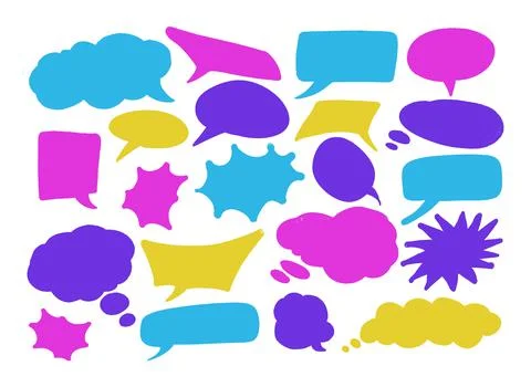 Set of hand spray graffiti speech bubbles frame. design elements background 스톡 일러스트