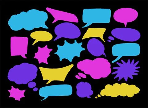 Set of hand spray graffiti speech bubbles frame. design elements background 스톡 일러스트