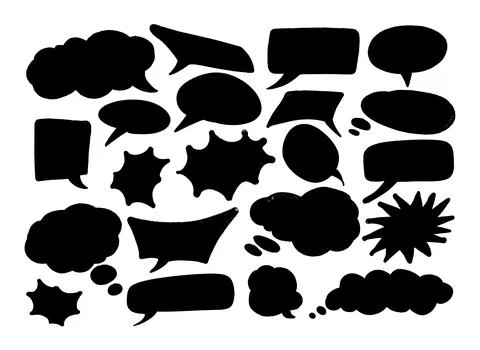 Set of hand spray graffiti speech bubbles frame. design elements background 스톡 일러스트
