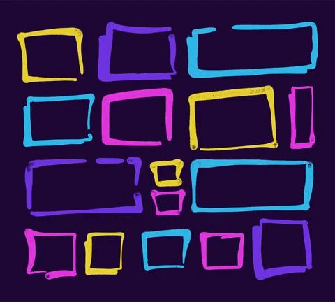 Set of hand spray graffiti speech bubbles frame. design elements background Stock Illustration
