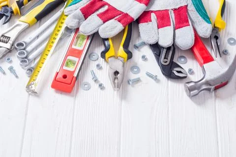 Set of hand tools Stock Photos