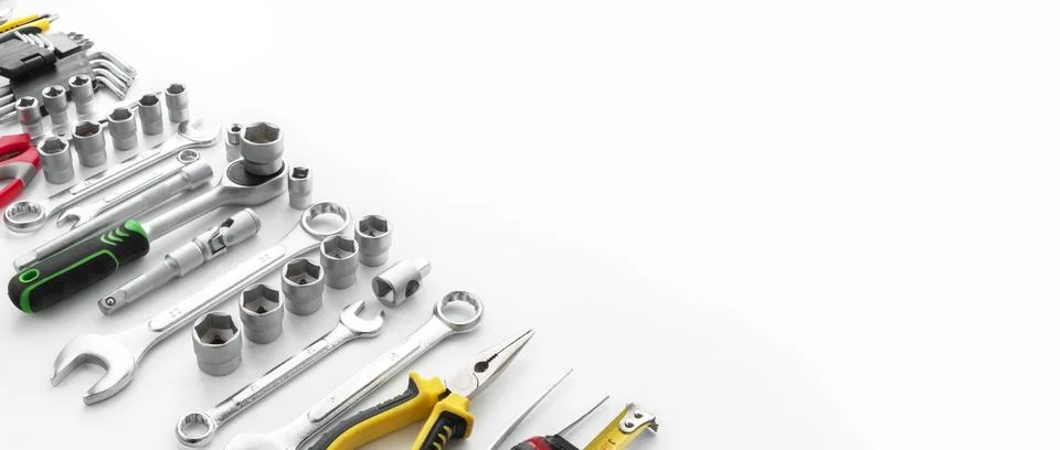 A set of hand tools for workshops, construction, Stock Photos