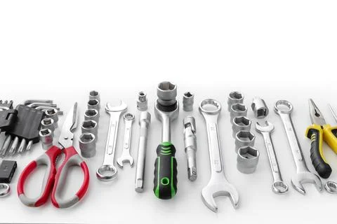 A set of hand tools for workshops, construction, Stock Photos