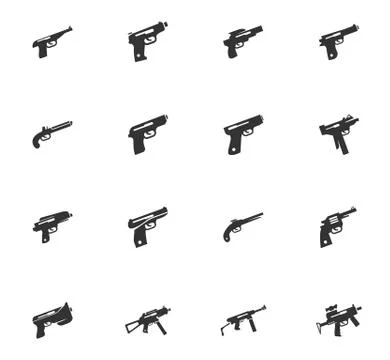 Set of hand weapons Stock Illustration