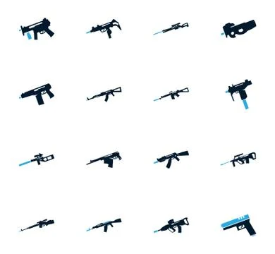 Set of hand weapons Stock Illustration