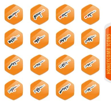 Set of hand weapons Stock Illustration