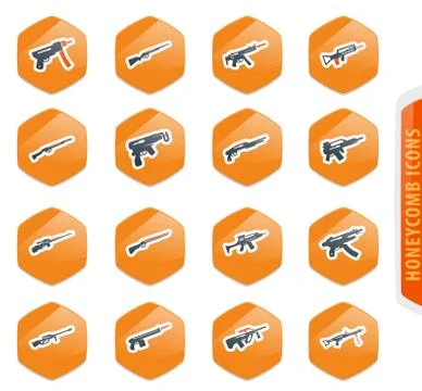 Set of hand weapons Stock Illustration