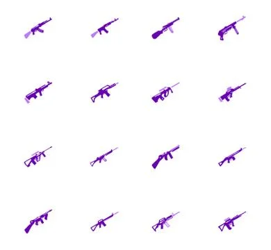 Set of hand weapons Stock Illustration