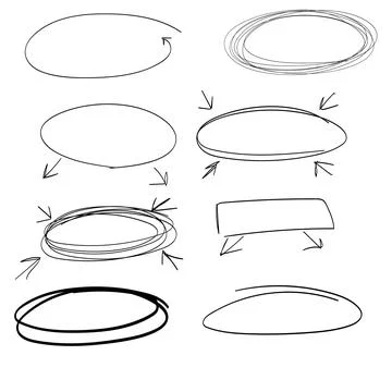 Set of handdrawn doodle frames. vector illustration Stock Illustration