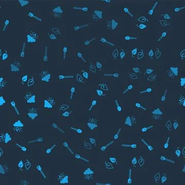 Set Handle broom, Shovel, Leaf and Storm on seamless pattern. Vector 스톡 일러스트