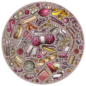 Set of Handmade cartoon doodle objects, symbols and items Illustrazione stock