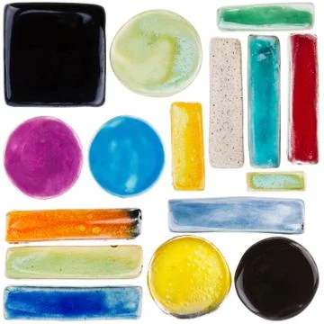 Set of handmade ceramic elements Stockfoto's