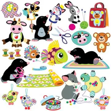 Set with handmade crafts Stock Illustration