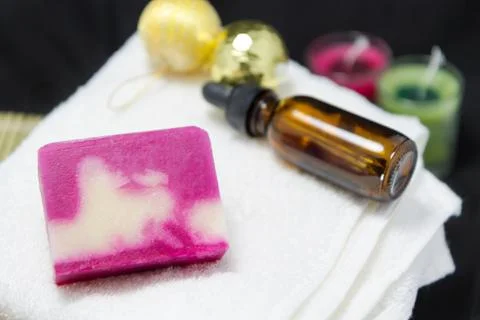 Set of handmade soaps Stock Photos