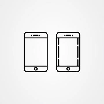 Set of handphone icon vector template. Illustrazione stock