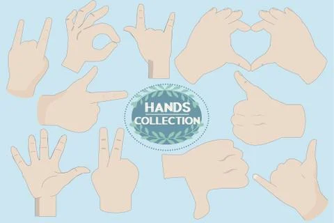 Set of hands Stock Illustration