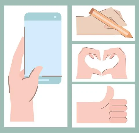 Set of hands Stock Illustration