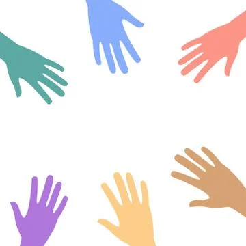 A set of hands symbolizing a team or teamwork flat color icon for business Illustrazione stock