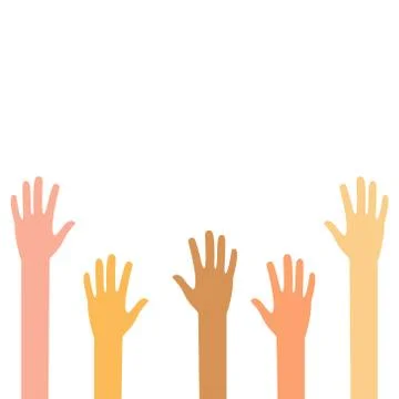 A set of hands symbolizing a team or teamwork flat color icon for business Stock Illustration